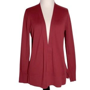 🎉HP🎉 LOFT Cotton Rust-Like Color Open-Front Cardigan, Size MP, Like New